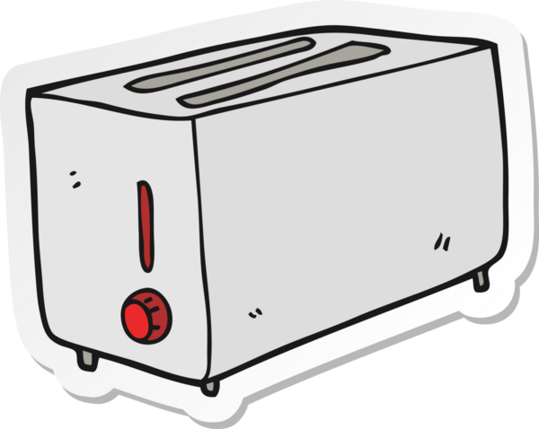 Bir insan tarafından çizilmiş bir tost makinesinin çıkartması.