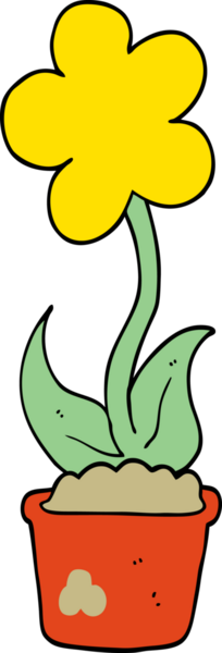 Bir insan tarafından çizilmiş sevimli karikatür çiçeği.