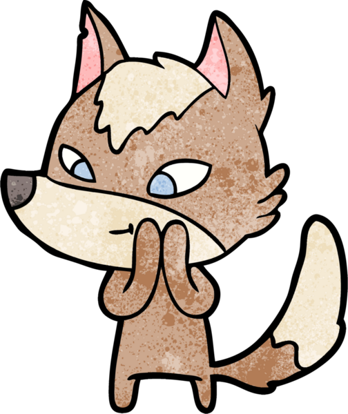 Bir insan tarafından çizilmiş dost canlısı bir kurt.