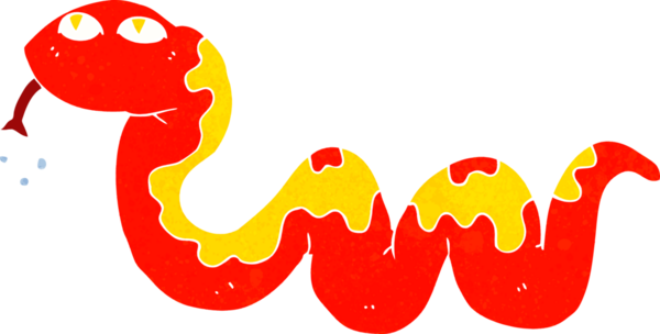 Bir insan tarafından çizilmiş çizgi film yılanı.