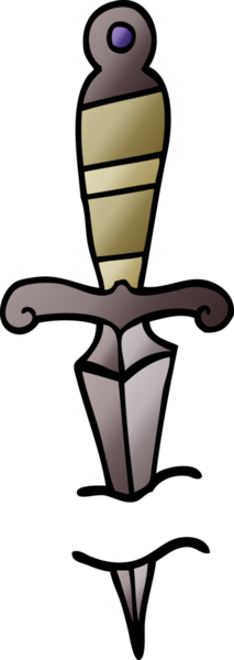 Bir insan tarafından çizilmiş karalama dövme hançeri sembolü.