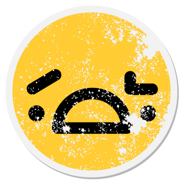 Bir insan tarafından çizilmiş kafası karışmış dairesel bir etiket.