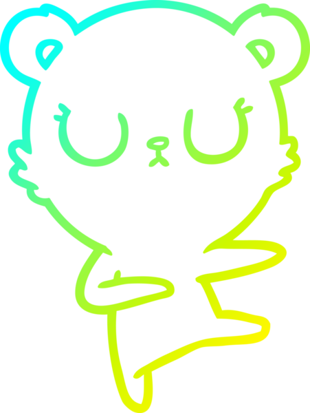 Bir insan tarafından çizilmiş barışçıl bir ayı yavrusunun soğuk gradyan çizgisi