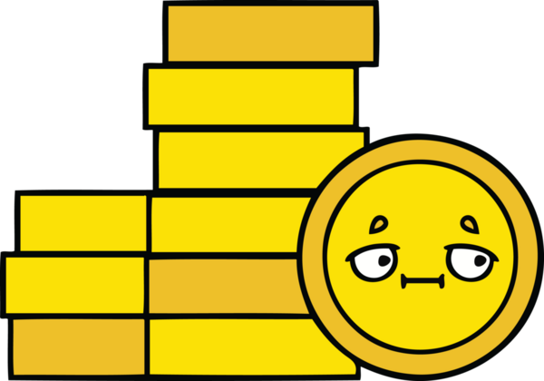 Bir insan tarafından çizilmiş sevimli bozuk para karikatürü.