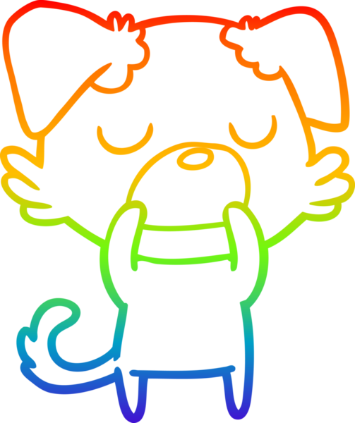 gökkuşağı gradyan çizimi bir insan tarafından çizilmiş bir çizgi köpek