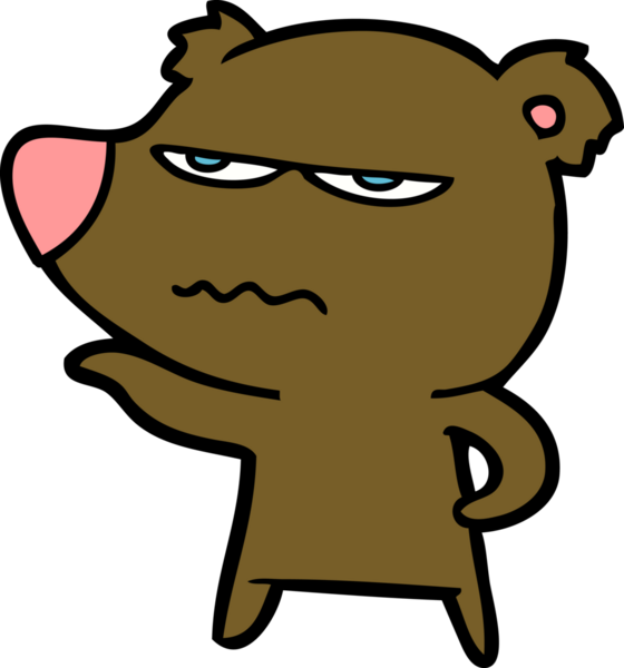 Bir insan tarafından çizilmiş kızgın ayı çizgi filmi.