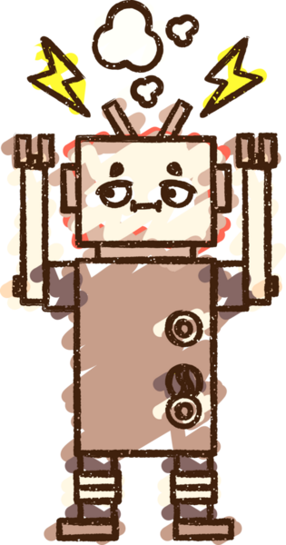 Bir insan tarafından çizilen robot tebeşiri.