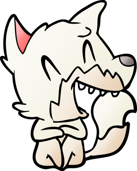 Bir insan tarafından çizilmiş gülen tilki çizgi filmi.