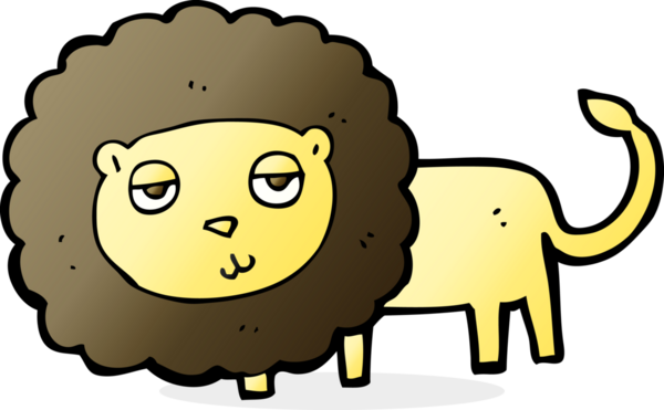 Bir insan tarafından çizilmiş çizgi film aslanı.