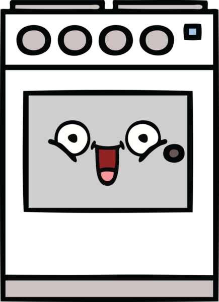 Bir insan tarafından çizilmiş güzel bir mutfak fırını karikatürü.