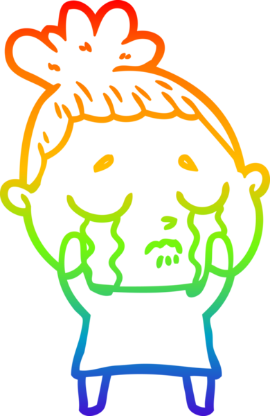 Bir insan tarafından çizilmiş ağlayan bir karikatür çizimi.