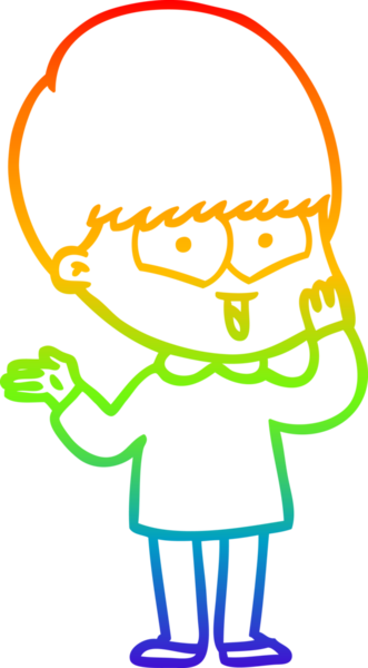 gökkuşağı gradyan çizgi çizimi bir insan tarafından çizilmiş mutlu bir çocuk