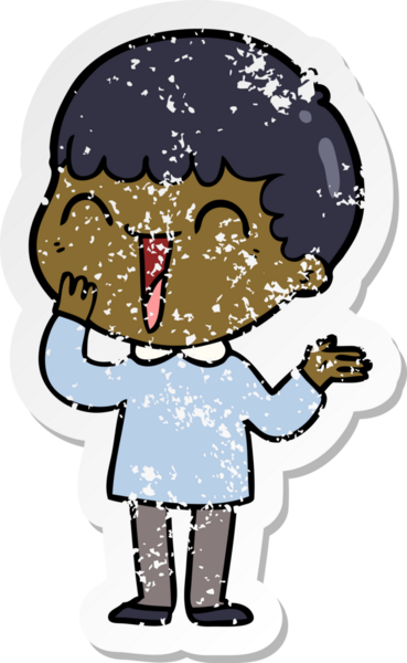 Bir insan tarafından çizilmiş mutlu bir adamın sıkıntılı çıkartması.