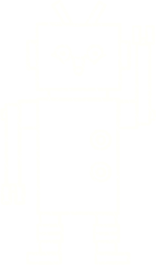 Bir insan tarafından çizilen robot tebeşiri.