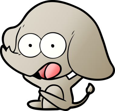 Bir insan tarafından çizilmiş şirin bir fil.