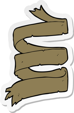 Bir insan tarafından çizilmiş eski bir çizgi filmin çıkartması.