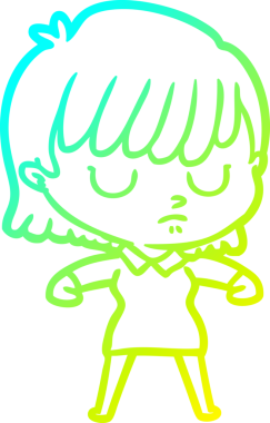 Bir insan tarafından çizilmiş bir karikatür kadın çizimi.