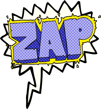 Bir insan tarafından çizilmiş serbest çizilmiş çizgi roman konuşma balonu zap sembolü