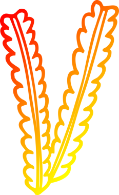 Bir insanın çizdiği buğday çizgilerinin sıcak gradyan çizimi