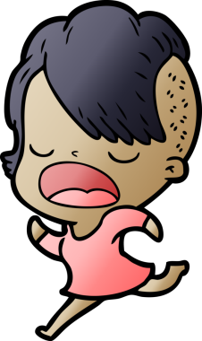 Bir insan tarafından çizilmiş havalı hippi kız çizgi filmi.