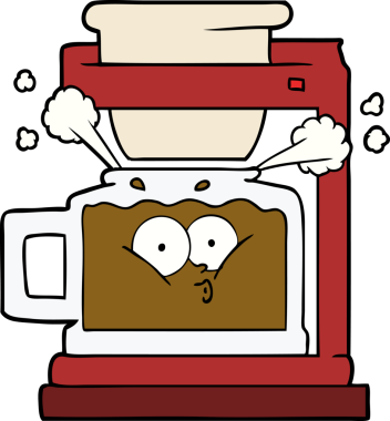 Bir insan tarafından çizilmiş sıcak kahve demliği.