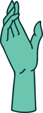 Bir insan tarafından çizilmiş bir elin ikonik dövme şekli