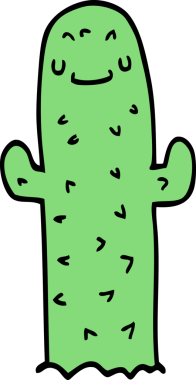 bir insan tarafından çizilmiş karikatür kaktüsü