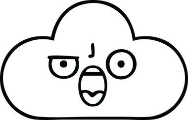 Bir insan tarafından çizilmiş bir kar bulutunun çizgi çizimi