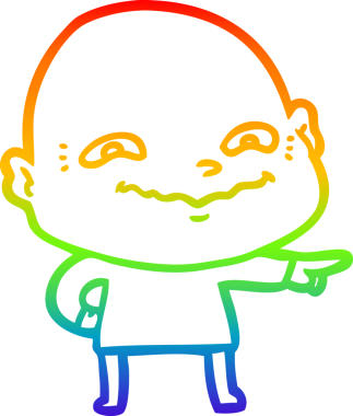 Gökkuşağı gradyan çizimi bir insan tarafından çizilmiş ürkütücü bir çizgi.