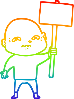 gökkuşağı gradyanı çizimi bir insan tarafından çizilmiş gergin bir adamın çizimi