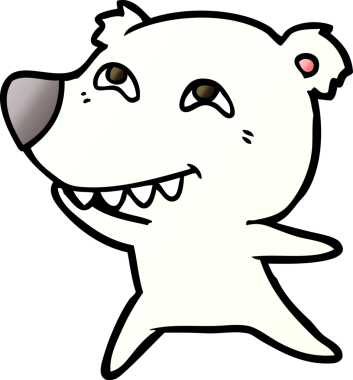 Bir insan tarafından çizilmiş kutup ayısı karikatürü