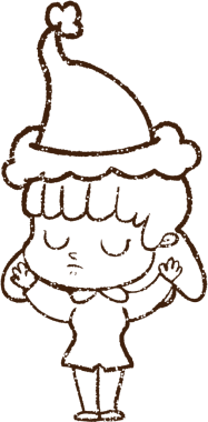 Bir insan tarafından çizilen Noel Kadını Kömür Çizimi