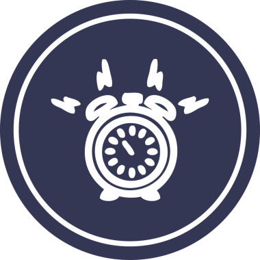 Alarm saati dairesel simgesi bir insan tarafından çizilmiş