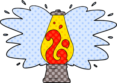 Bir insan tarafından çizilmiş retro lav lambası.