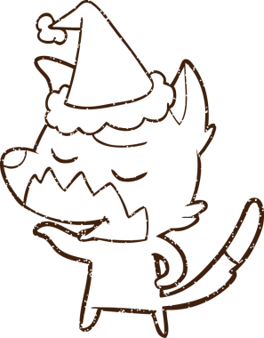 Bir insan tarafından çizilen neşeli köpek kömürü.