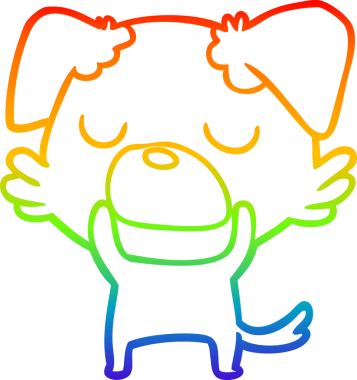 gökkuşağı gradyan çizimi bir insan tarafından çizilmiş bir çizgi köpek