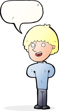 Bir insan tarafından çizilmiş konuşma balonlu mutlu adam çizgi filmi.