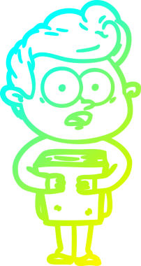 Bir insan tarafından çizilmiş soğuk çizgi çizgi film karakteri.