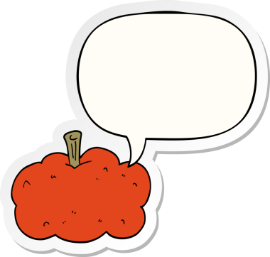 bir insan tarafından çizilmiş balkabağı konuşma baloncuğu etiketli