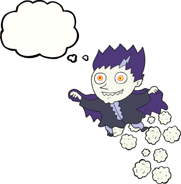 Bir insan tarafından çizilmiş serbest çizim balon karikatür vampiri