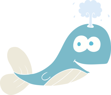 Bir insan tarafından çizilmiş bir balinanın düz renk çizimi