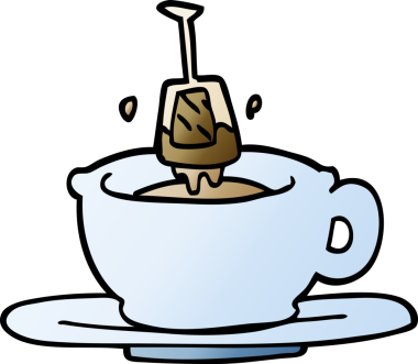 Bir insan tarafından çizilmiş karalama çay fincanı