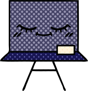 bir insan tarafından çizilmiş bir karatahtanın çizgi roman tarzı