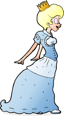 Bir insan tarafından çizilmiş karikatür prensesi