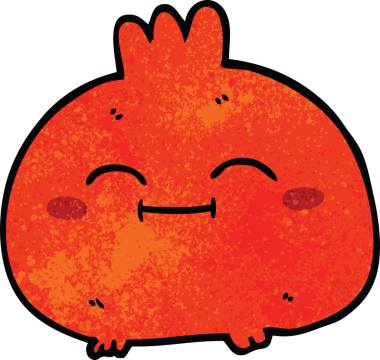 Bir insan tarafından çizilmiş mutlu kök sebze karalaması.