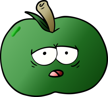 bir insan tarafından çizilmiş elma karikatürü