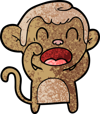 Bir insan tarafından çizilmiş bağıran çizgi maymun.