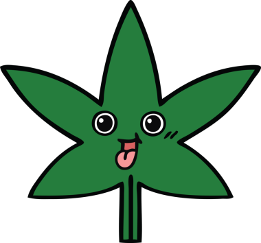 Bir insan tarafından çizilmiş marihuana yaprağı karikatürü.