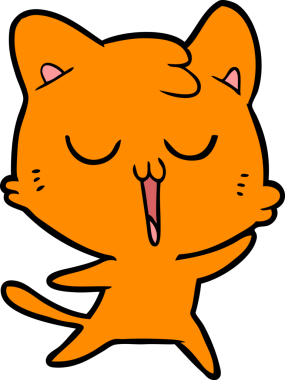 Bir insan tarafından çizilmiş çizgi film kedisi.
