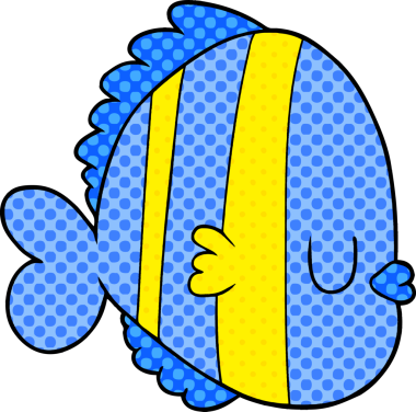 Bir insan tarafından çizilmiş egzotik bir balık.